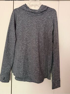 Duluth Trading Co Gray Marled Hooded Pullover